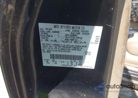 2004 Mercury Mountaineer из США, поврежденный, VIN 4M2YU5618DJ05240